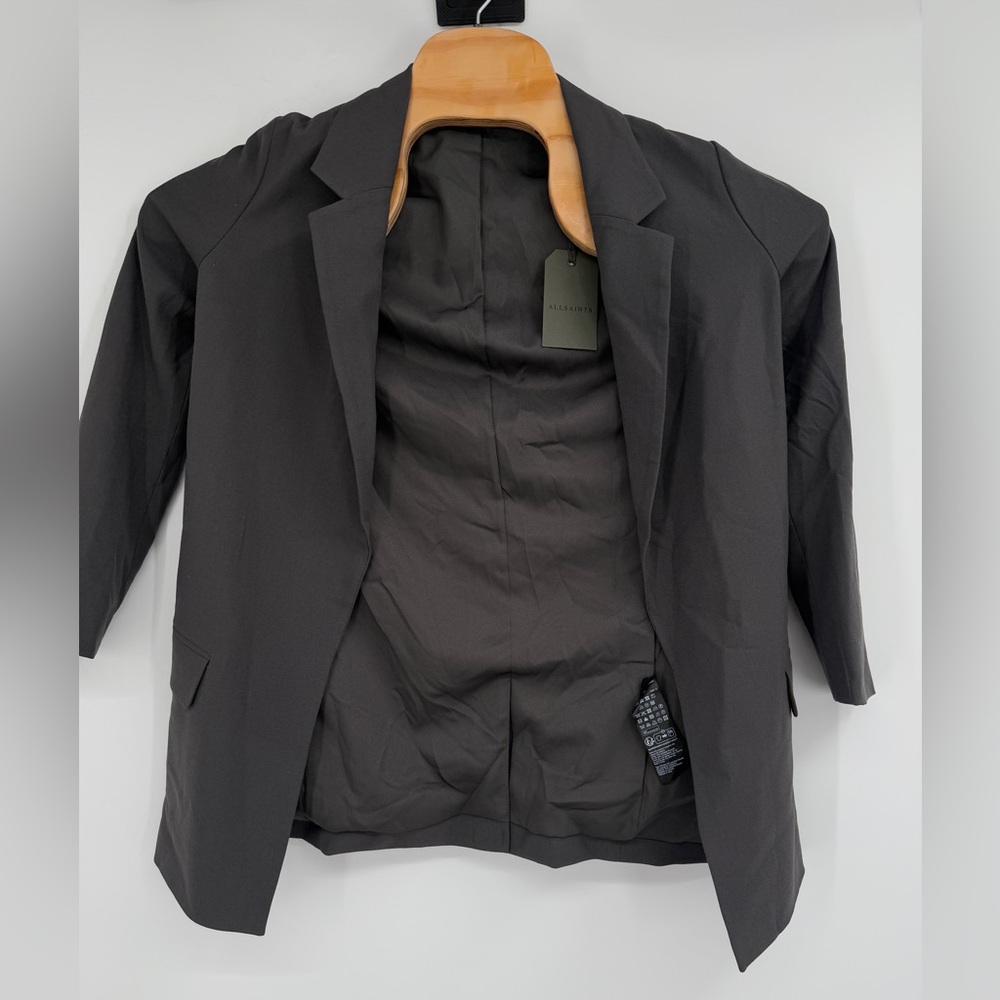 ALLSAINTS Aleida Blazer Womens Open Front‎ Long Sleeve Front Pockets NWT Sz 0